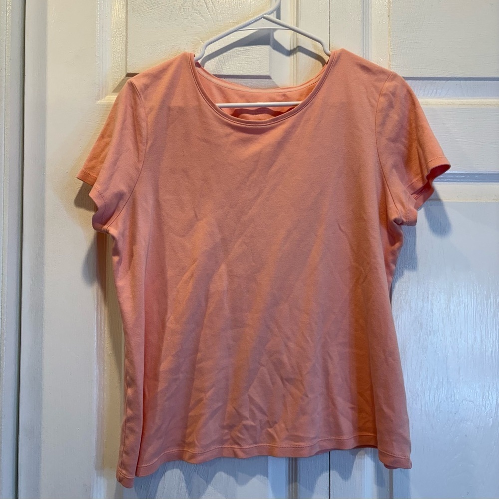 Charter Club Orange 100% Pima Cotton Short Sleeve T-Shirt - Size Large